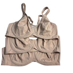 SHECURVE Plus Size Cooling Full Coverage Minimizer Bra Tan Bundle Size 44D